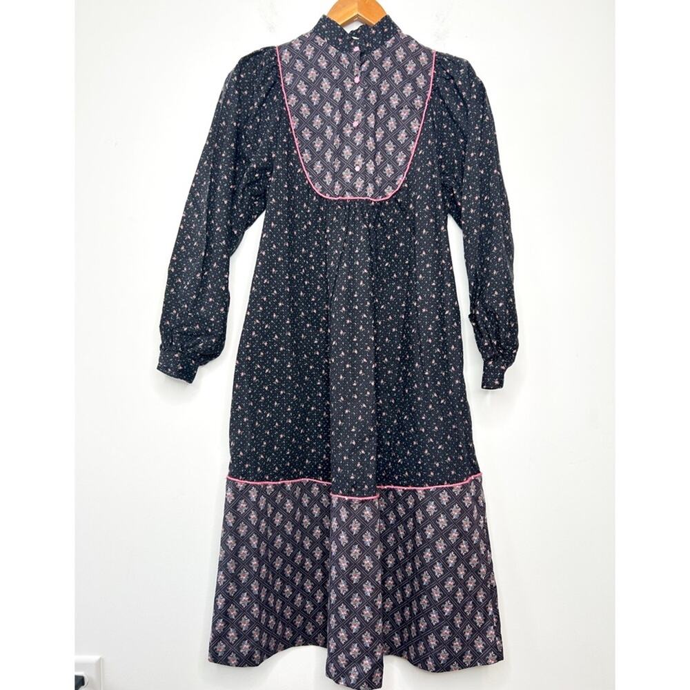 Vintage Cottage Dress Womens Small Prairie Modest Country Boho Trad Wife Costume
